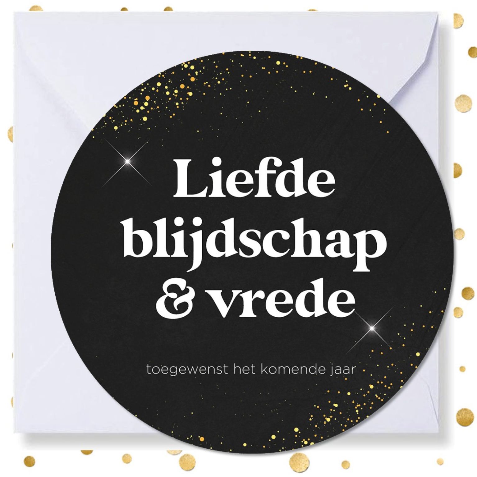 Kerstkaart rond 'Liefde blijdschap & vrede' - MA41010 -  Christelijke kerstkaarten bij MajesticAlly