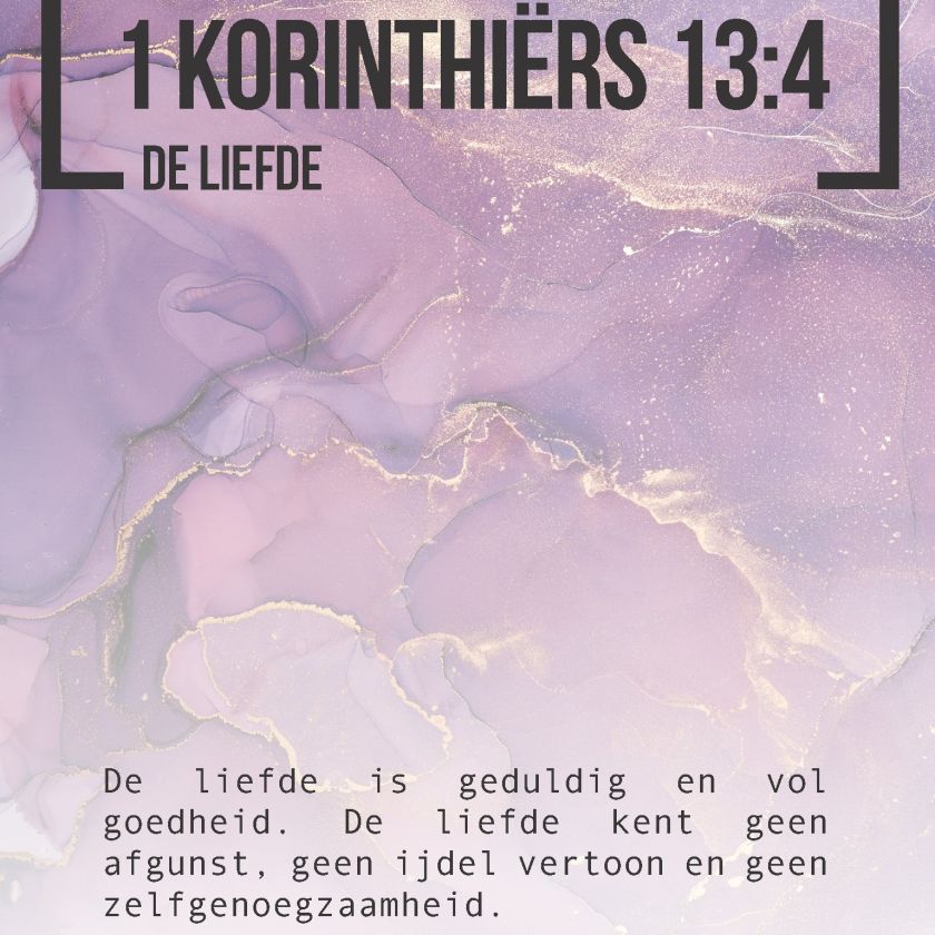 Bijbeltekstkaart '1 Korinthiërs 13:4' NBV21 - MA42005 -  Interieurkaarten bij MajesticAlly