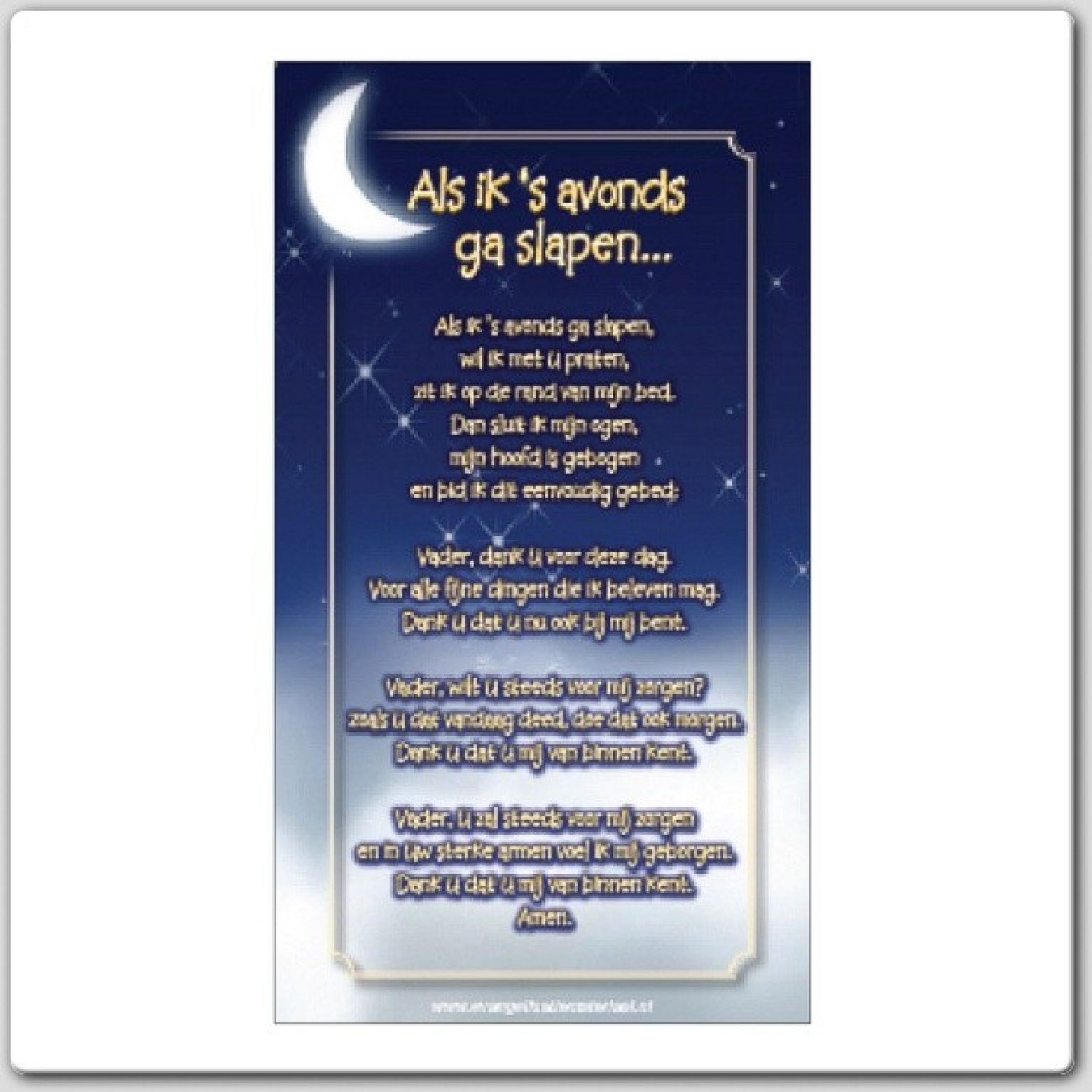 Kinderkaart 'Als ik 's avonds ga slapen' - 44919 -  Kinderkaarten bij MajesticAlly