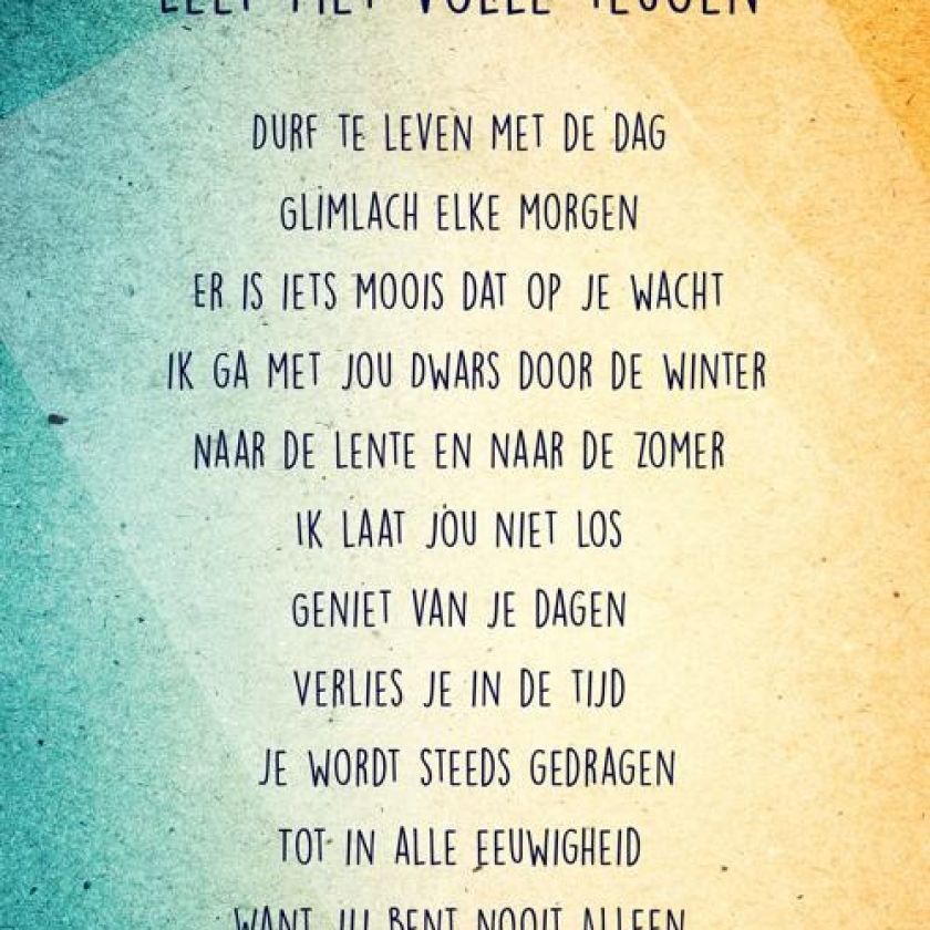 Poster A4 'Leef met volle teugen - refrein' - MA33532 -  Posters A4 bij MajesticAlly