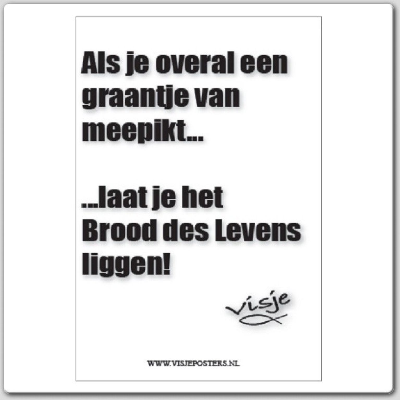 Kaart visje als je overal een graan - 44098 -  Visje kaarten bij MajesticAlly