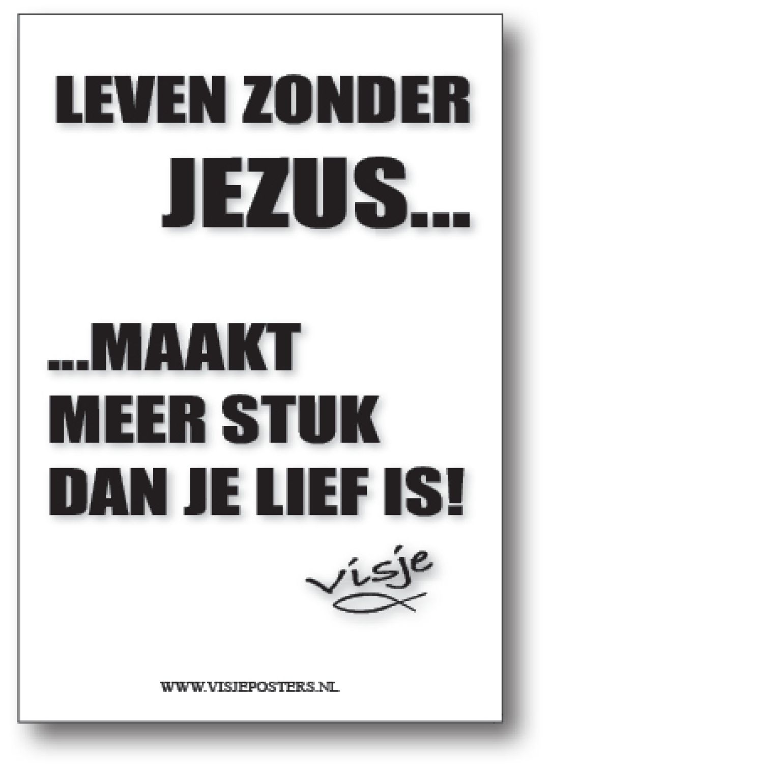 minikaart Visje 'Leven zonder Jezus'