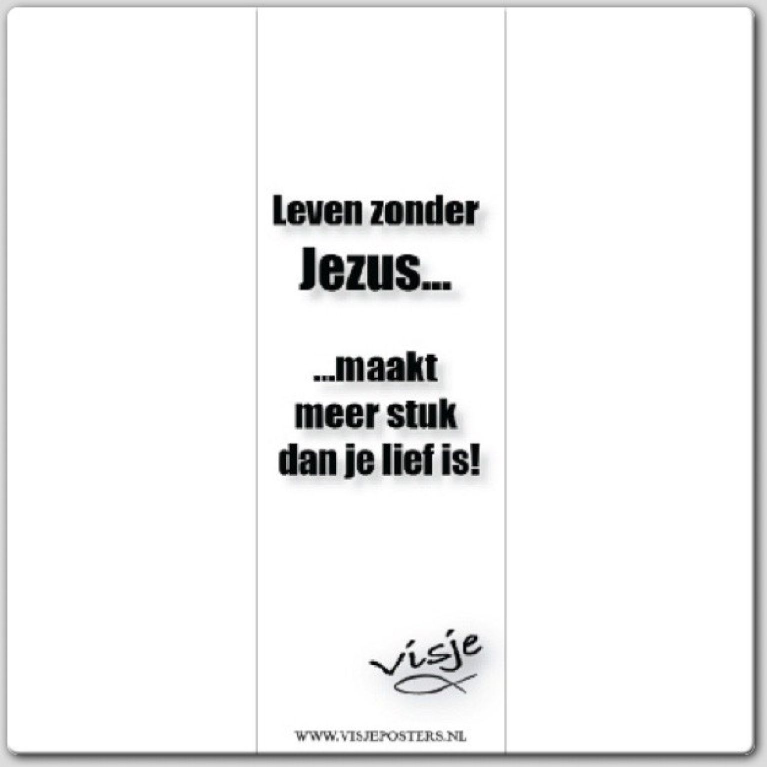 Boekenlegger visje leven zonder Jezus - 44862 -  Visje bij MajesticAlly