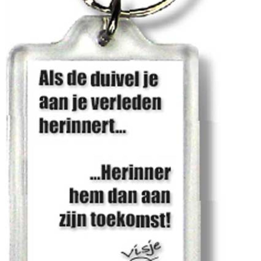 Sleutelhanger als de duivel je aan je ve - 44374 -  Visje Sleutelhangers bij MajesticAlly