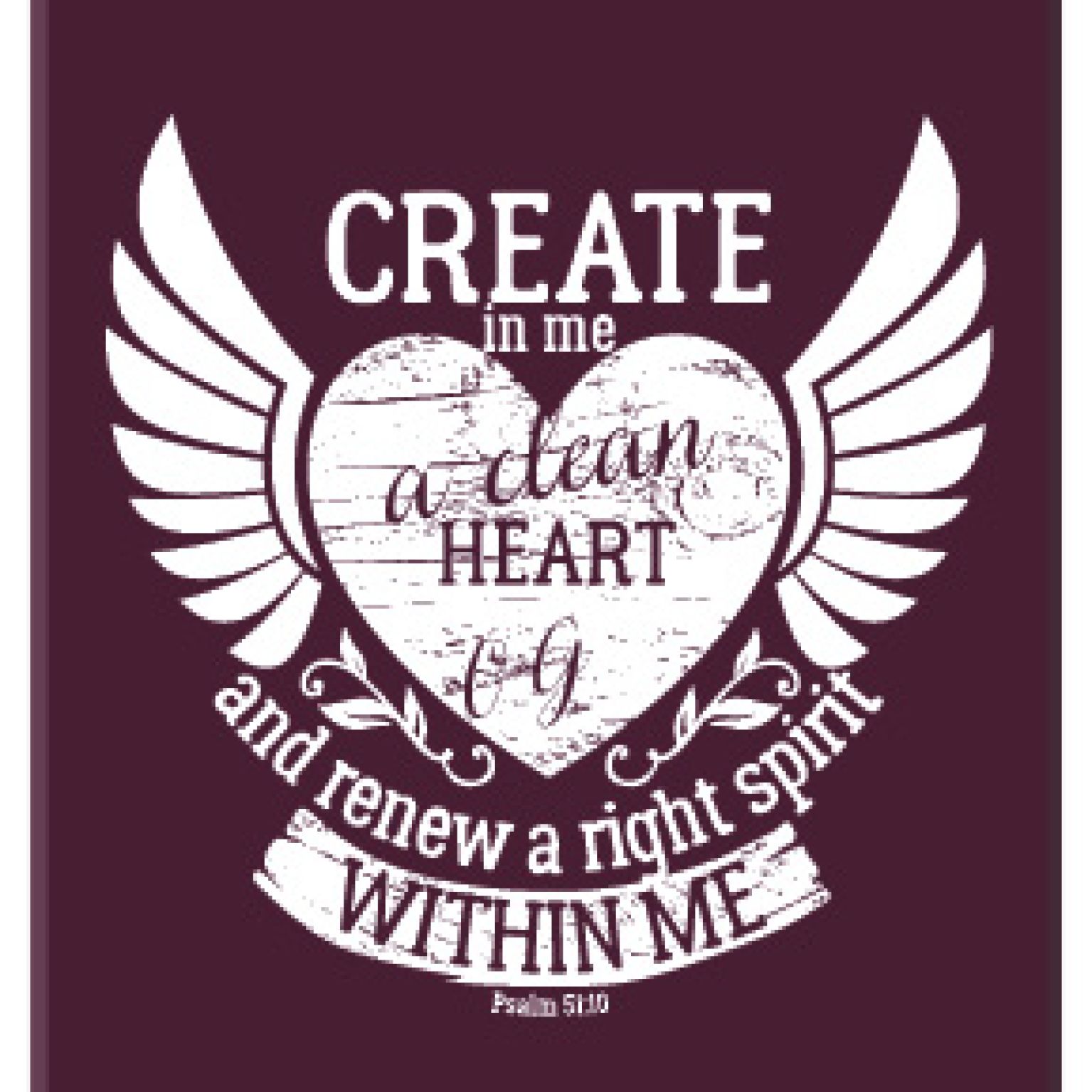 Kadobord 'Create in me a clean hart' - MA23335 -  Cadeauborden A4 bij MajesticAlly