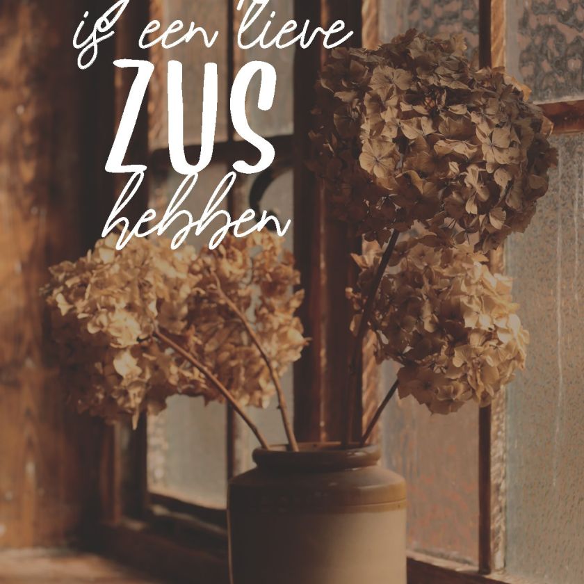 Wenskaart 'Geluk is een lieve zus hebben' - MA44031 -  LUV2022 bij MajesticAlly