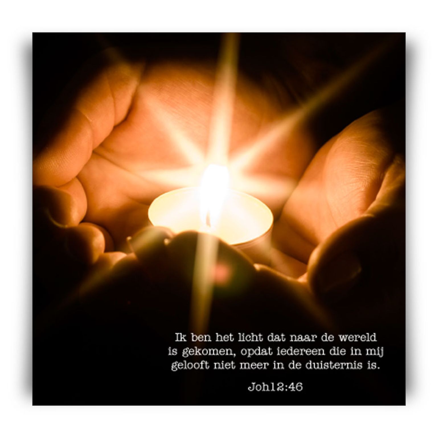 Kerstkaart 'Waxinelichtje - Licht der wereld' - MA12264 -  Christelijke kerstkaarten bij MajesticAlly