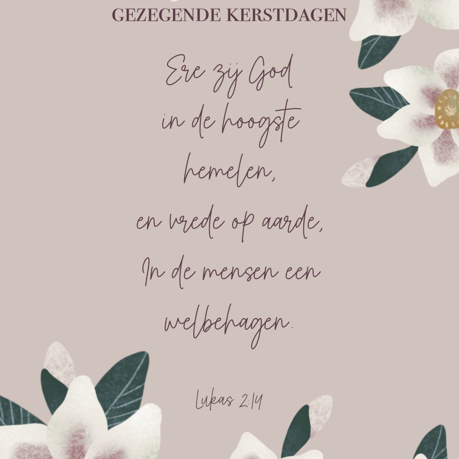 MA41301 - Kerstkaart Marjolein 'Gezegende Kerstdagen, Lukas 2:14'