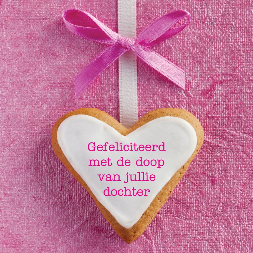 Kaart 'Doop dochter - hartjesdkoekje' - MA12031 -  Lifestyle bij MajesticAlly