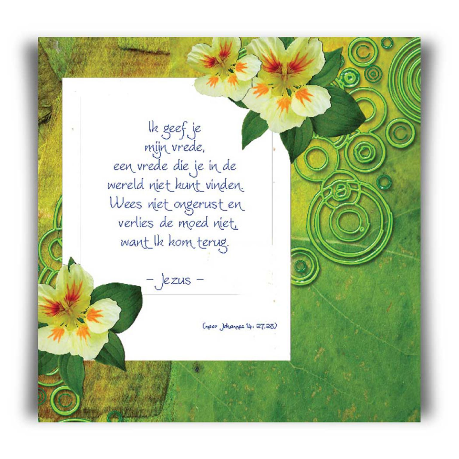 Kaart 'Ik geef je Mijn vrede' - 45035 -  Bible Message bij MajesticAlly