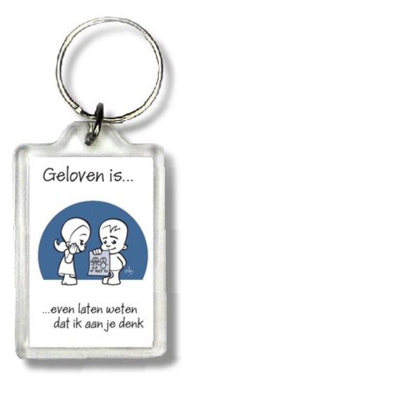 Sleutelhanger geloven is even laten wete - 47514 -  Geloven is... bij MajesticAlly
