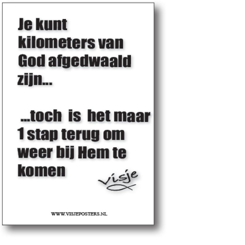 minikaart Visje 'Je kunt kilometers van God zijn afgedwaald'