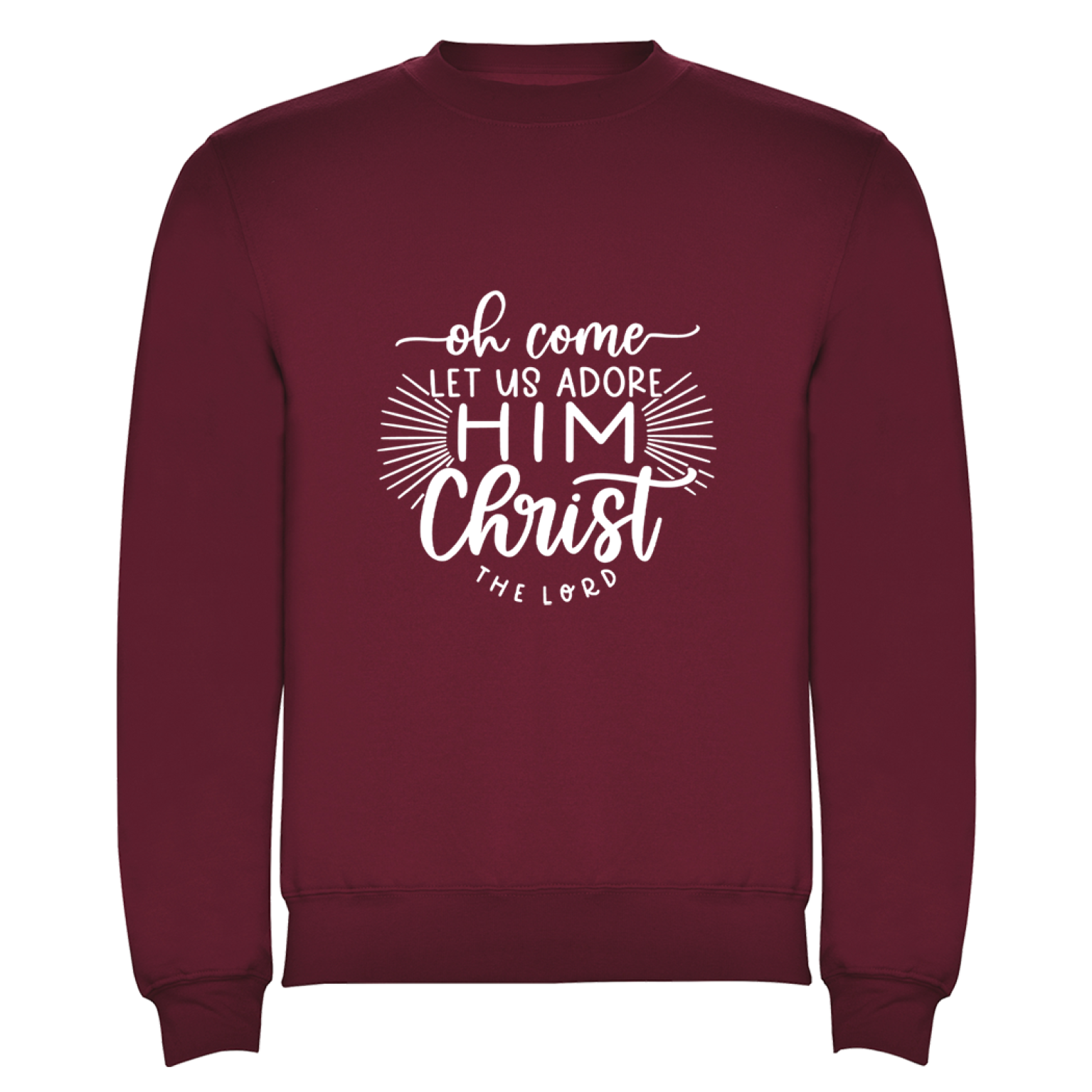 Oh come let us adore Him Rode trui d6e5a9b7