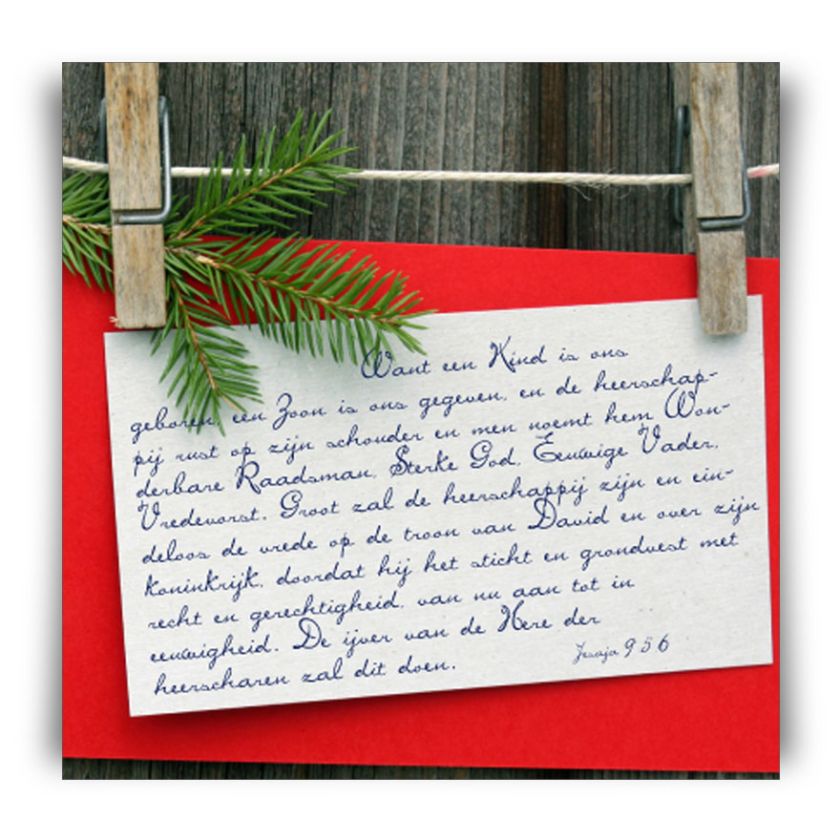 Kerstkaart 'Want een kind is ons geboren' - MA12044 -  Christelijke kerstkaarten bij MajesticAlly