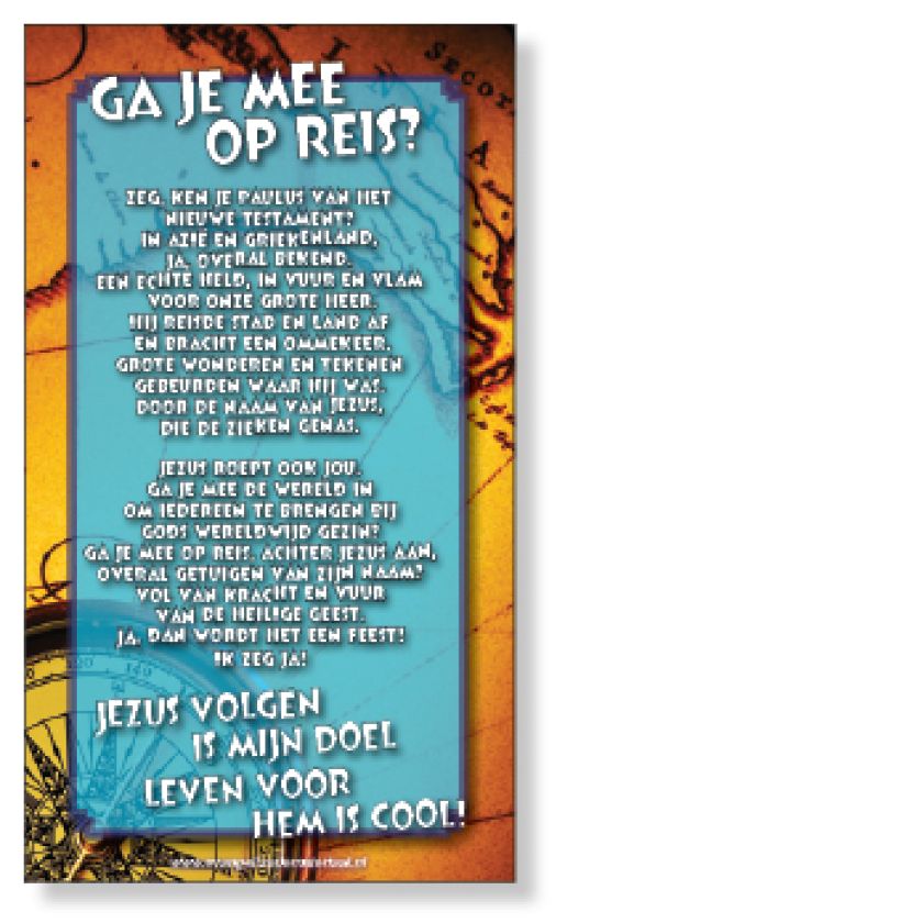 minikaart kinder 'Ga je mee op reis?'