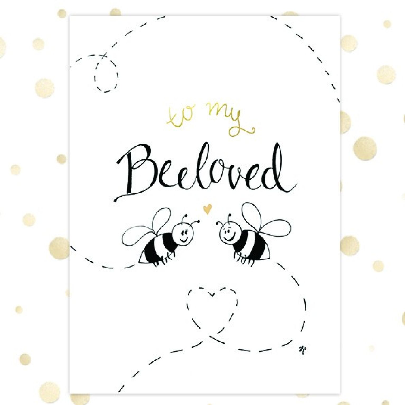 Kaart 'Beeloved' - MA36076 -  Golden Blessings bij MajesticAlly