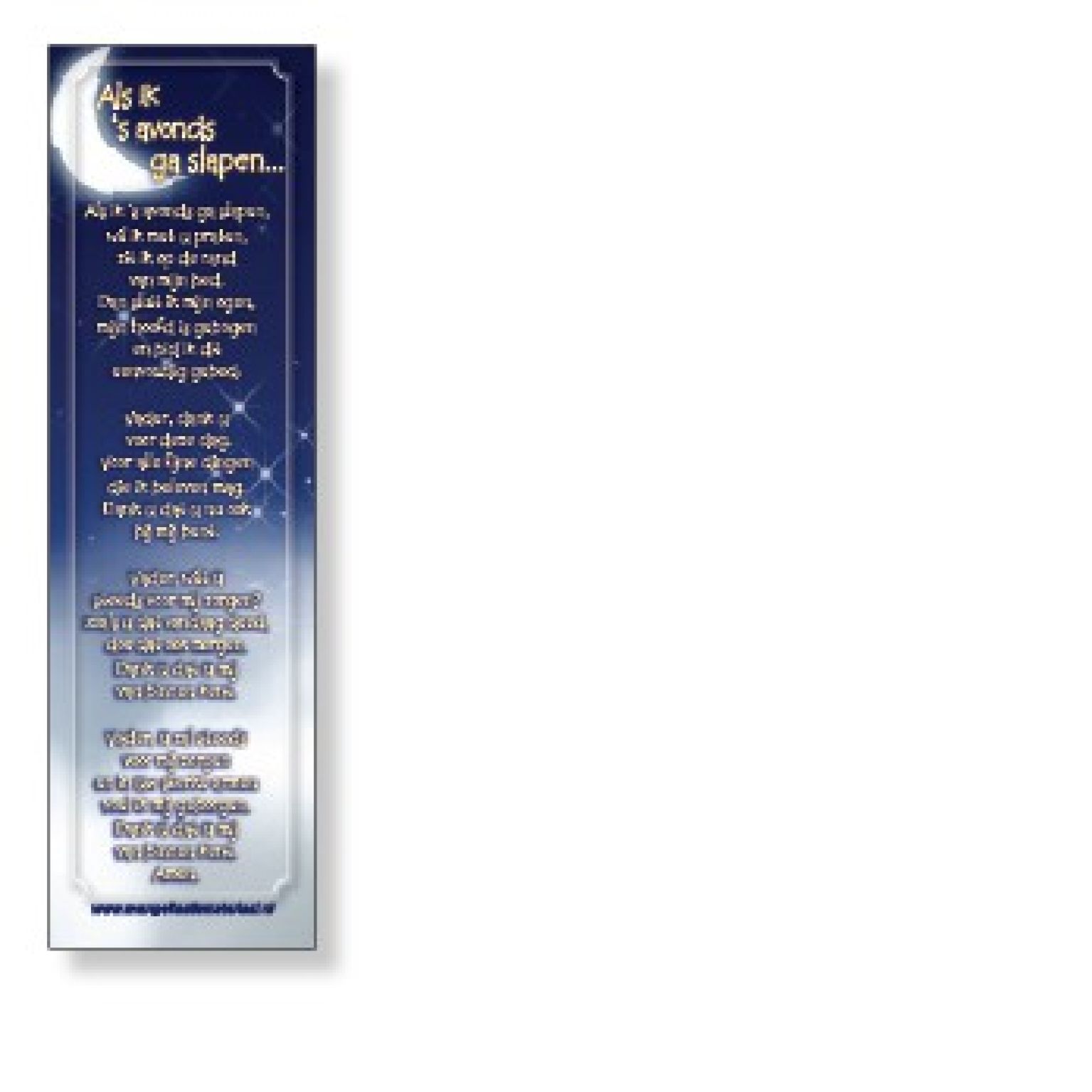 Boekenlegger kinderen 'Als ik 's avonds ga slapen'