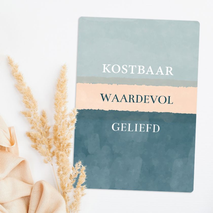 MA55104 Cadeaubord 'Kostbaar - waardevol - geliefd'