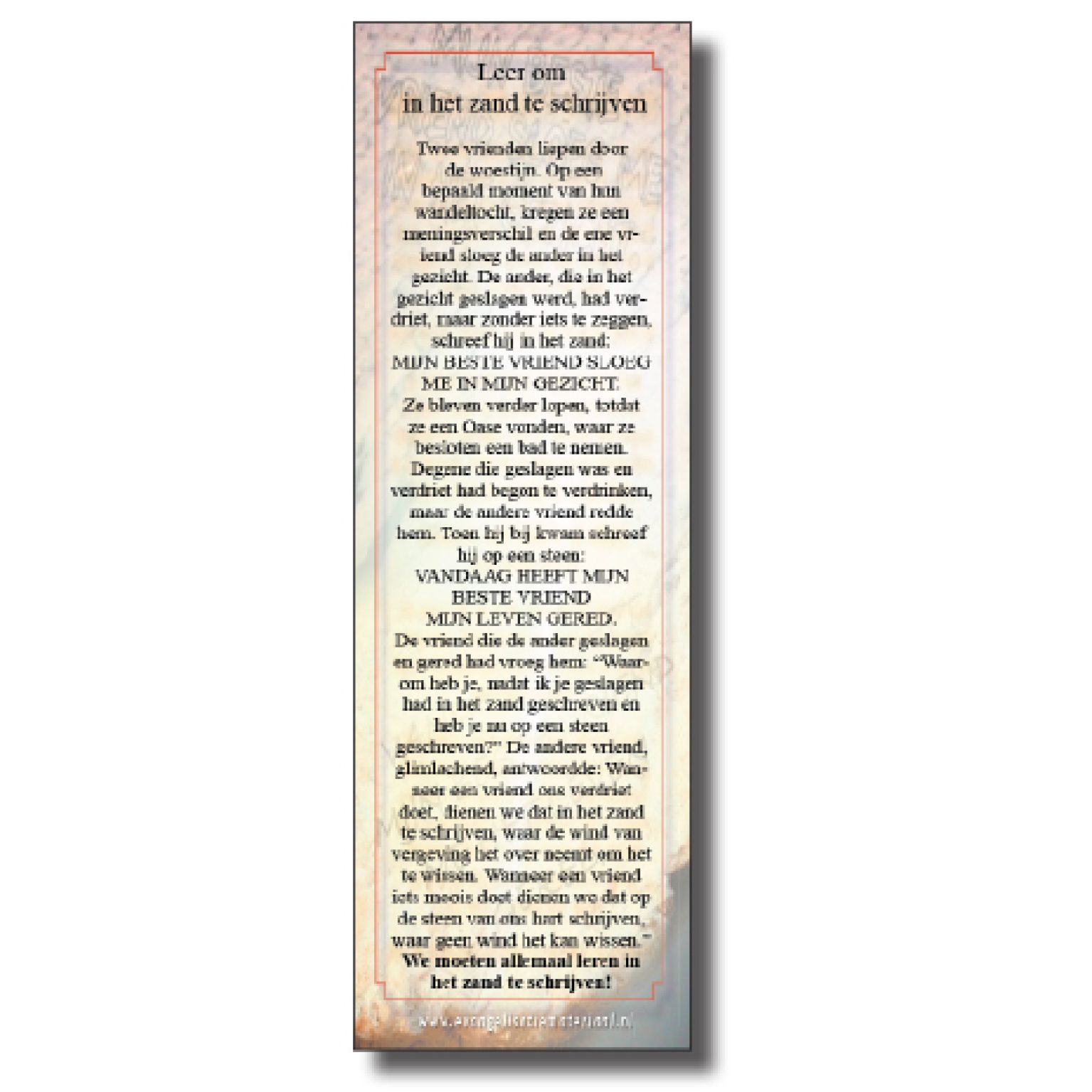 Boekenlegger 'Leren in het zand te schrijven'