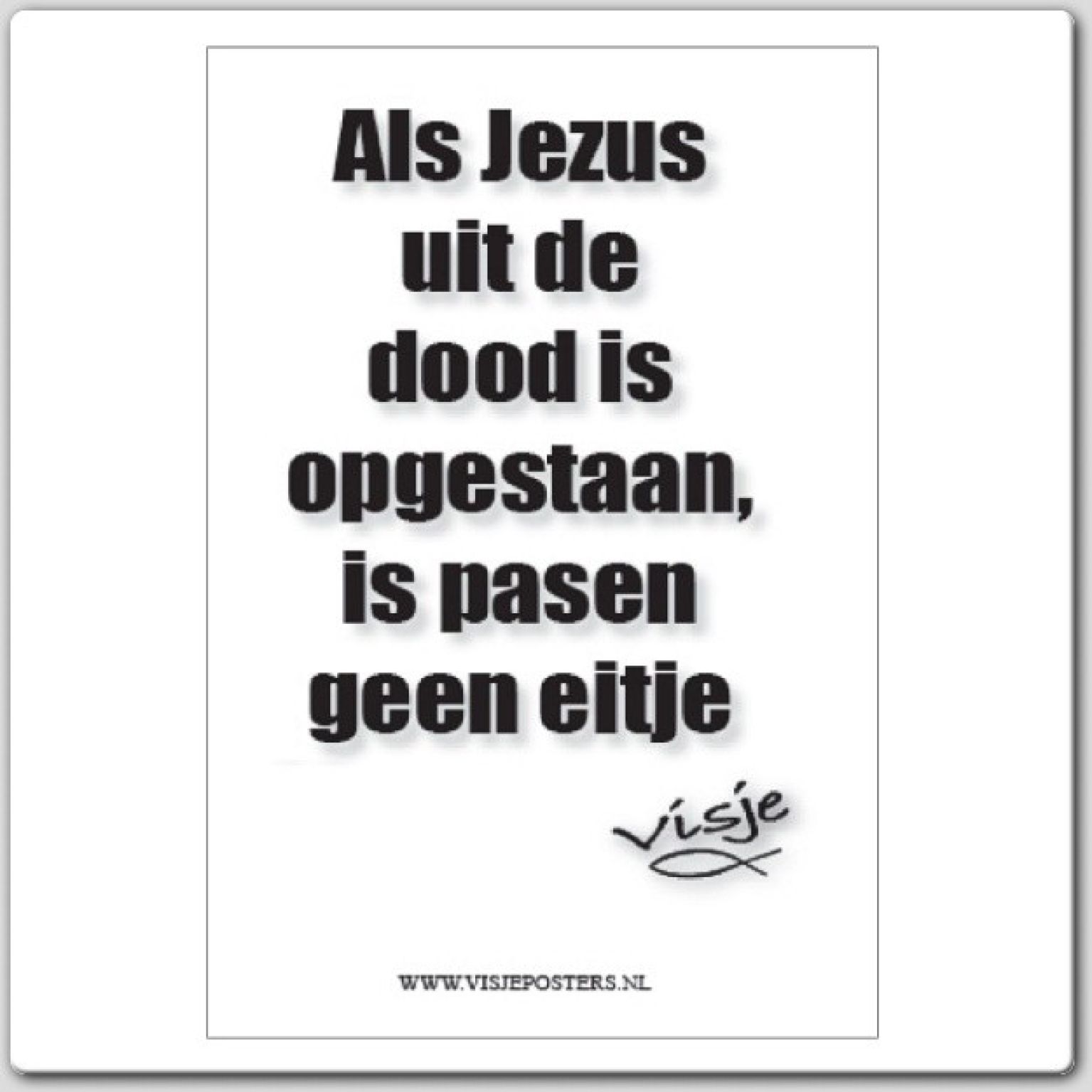 Kaart visje als Jezus uit de dood is opg - 44113 -  Visje kaarten bij MajesticAlly