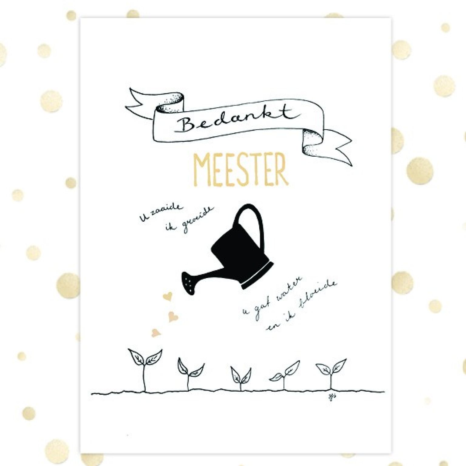 Kaart 'Bedankt meester' - MA36071 -  Golden Blessings bij MajesticAlly