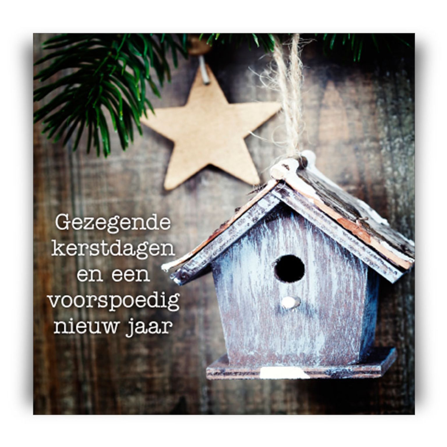 Kerstkaart 'Vogelhuisje' - MA12269 -  Christelijke kerstkaarten bij MajesticAlly