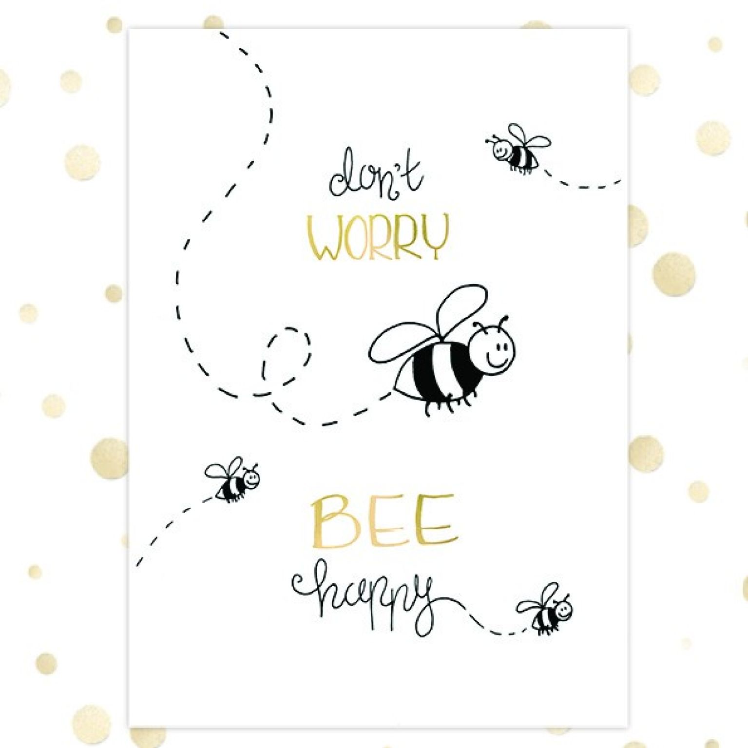 Kaart 'Dont't worry' - MA36075 -  Golden Blessings bij MajesticAlly