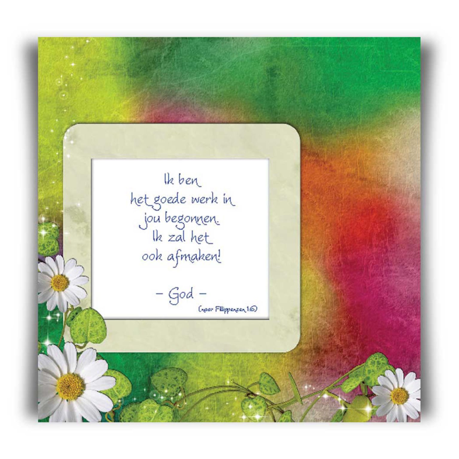 Kaart  'Ik ben het goede werk in jou begonnen' - 45010 -  Bible Message bij MajesticAlly