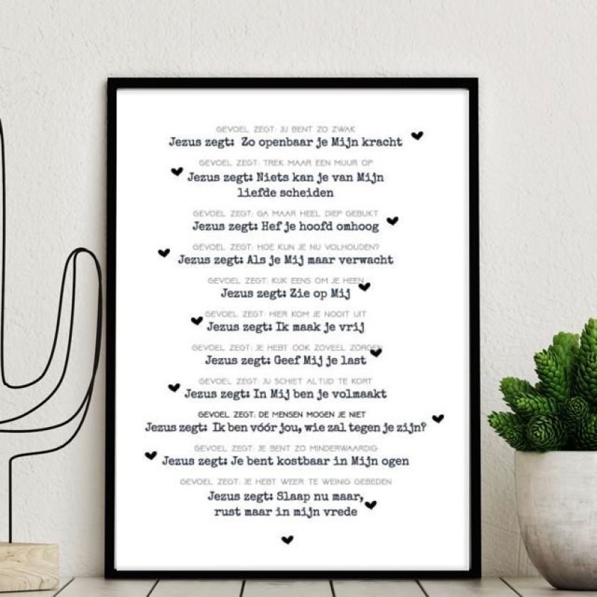 Kaart gevoel zegt/Jezus zegt - MA35006 -  Interieurkaarten bij MajesticAlly