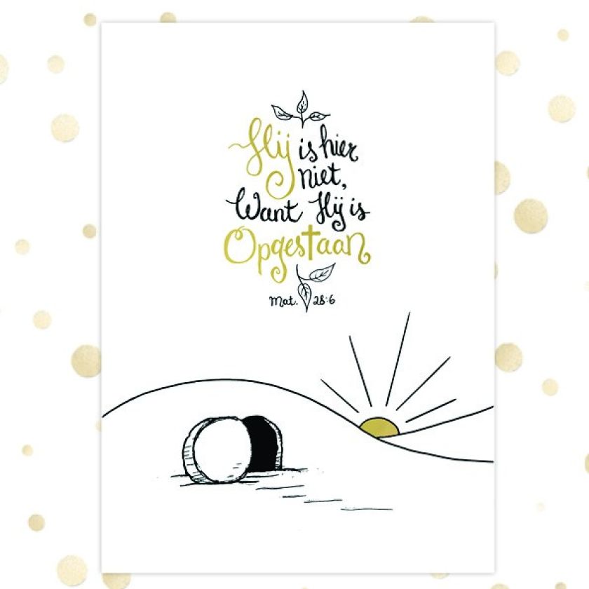 Kaart 'Hij is opgestaan' - MA36065 -  Golden Blessings bij MajesticAlly