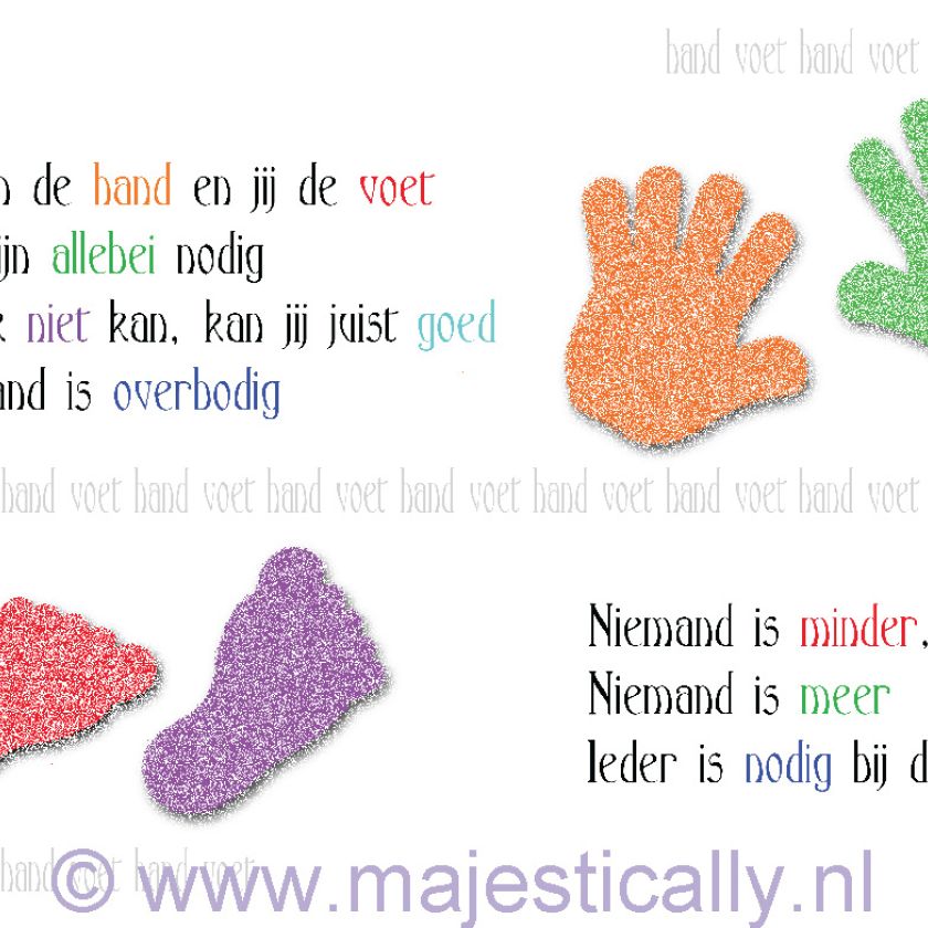 Kinderkaart dit is mijn hand en dat mijn - MA13006 -  Kinderkaarten bij MajesticAlly