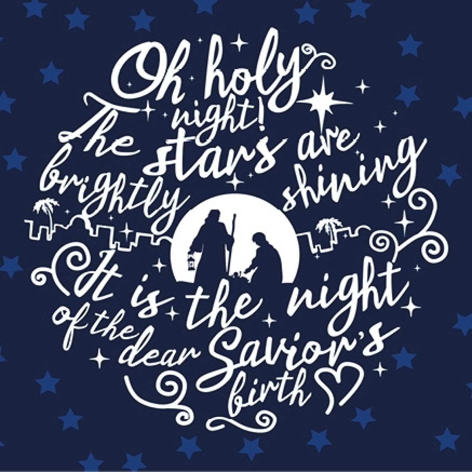 Kerstkaart metallic 'It is the night' - MA16107 -  Christelijke kerstkaarten bij MajesticAlly