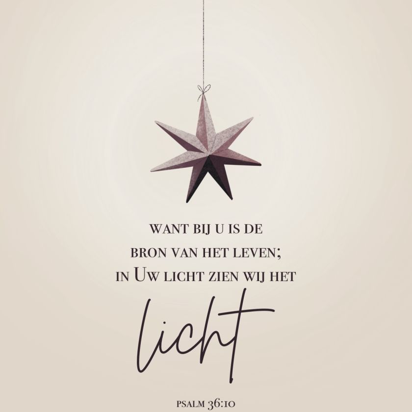 MA41304 - Kerstkaart Marjolein 'Ster - Licht Psalm 36:10'