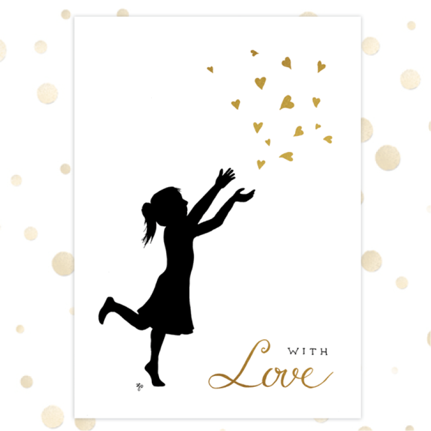 Kaart 'With love' - MA36025 -  Golden Blessings bij MajesticAlly