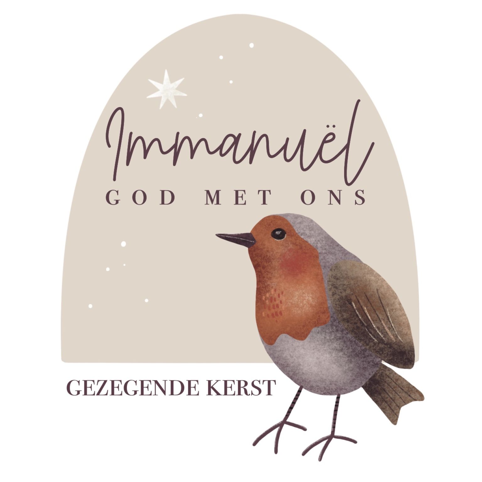 MA41307 - Kerstkaart Marjolein 'Immanuel, God met ons - Gezegende kerst'