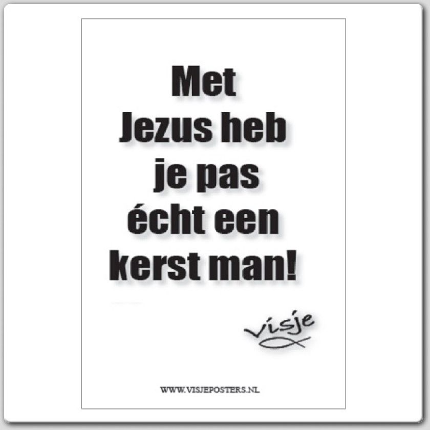 Kerstkaart 'Met Jezus heb je pas echt een kerst man' - Visje - 44109 -  Visje kerstkaarten bij MajesticAlly