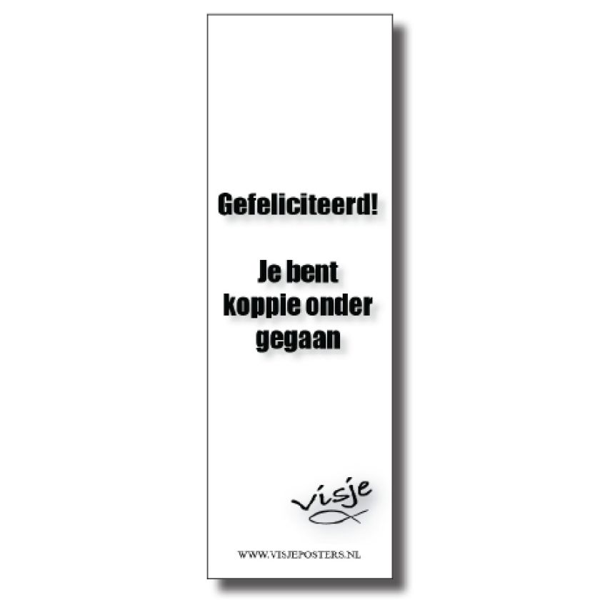 Boekenlegger visje gefeliciteerd je bent - 44897 -  Visje bij MajesticAlly