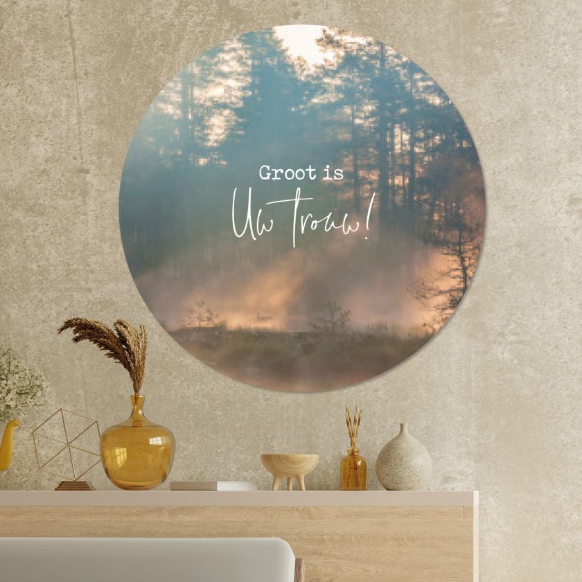 Muurcirkel 'Groot is Uw trouw' - 100 cm