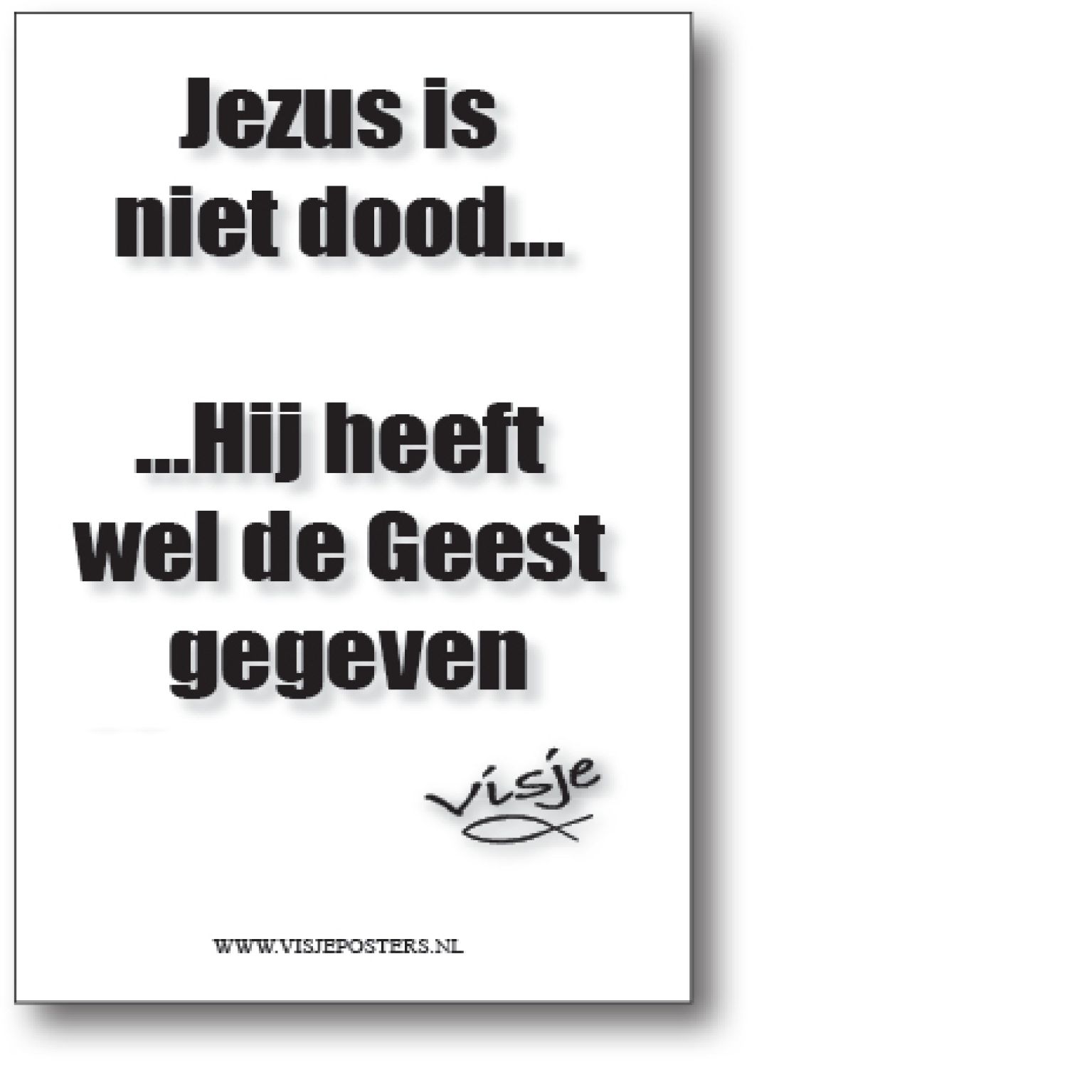 minikaart Visje 'Jezus is niet dood'