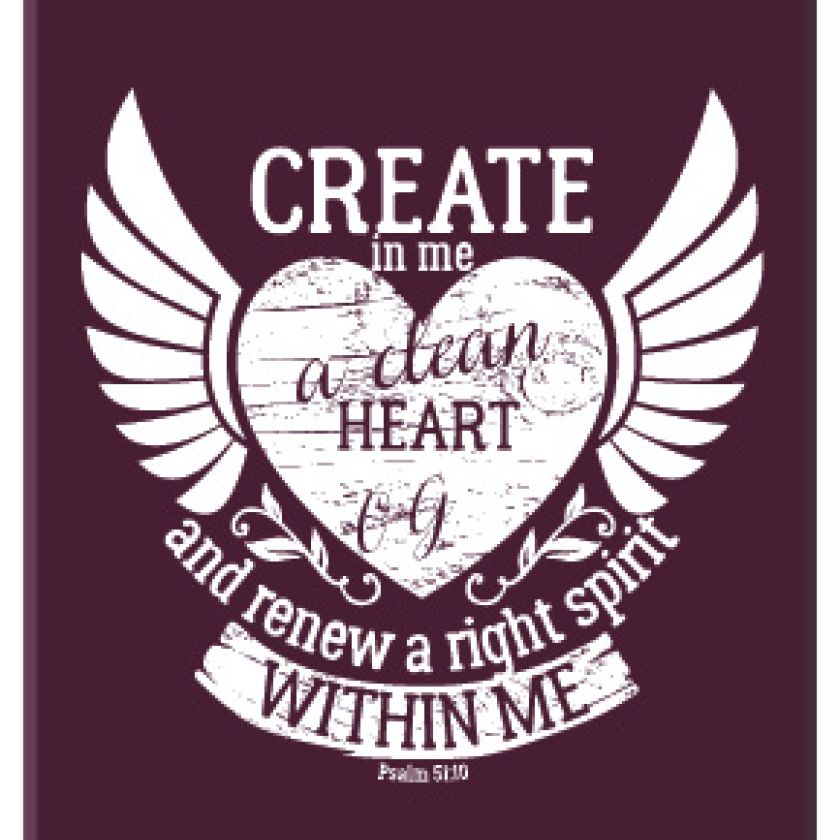 Kadobord 'Create in me a clean hart' - MA23335 -  Cadeauborden A4 bij MajesticAlly