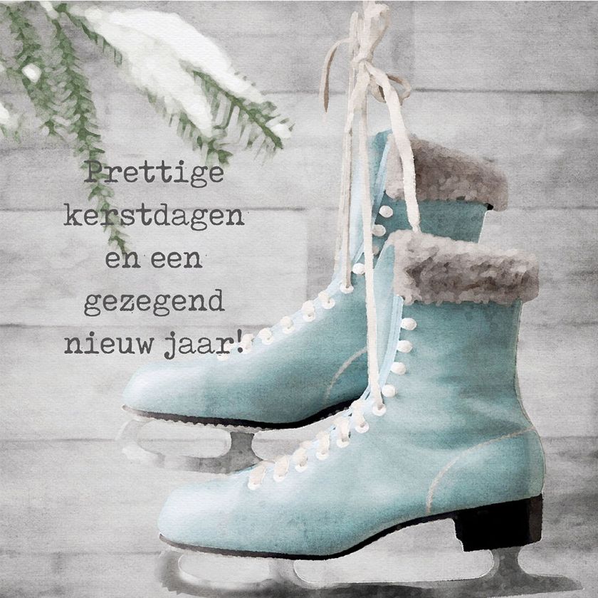MA41214 - Minikerstkaart 'Schaatsen'