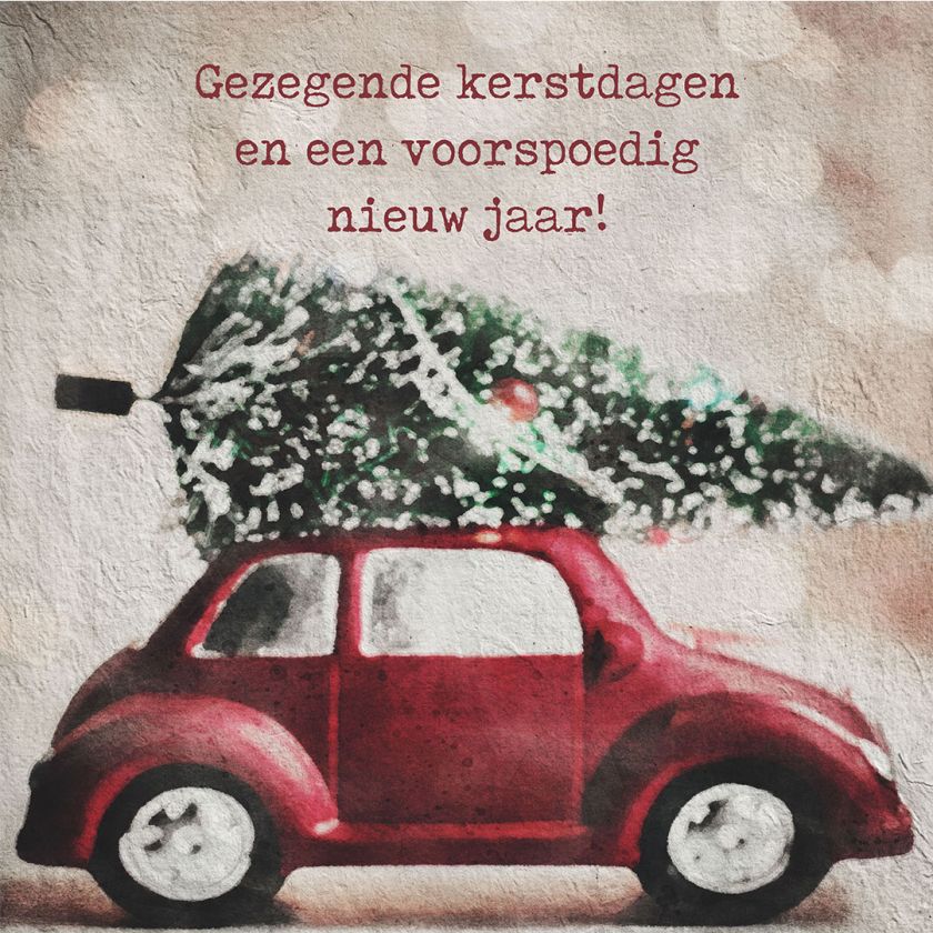 MA41201 - Minikerstkaart 'Auto - gezegend'
