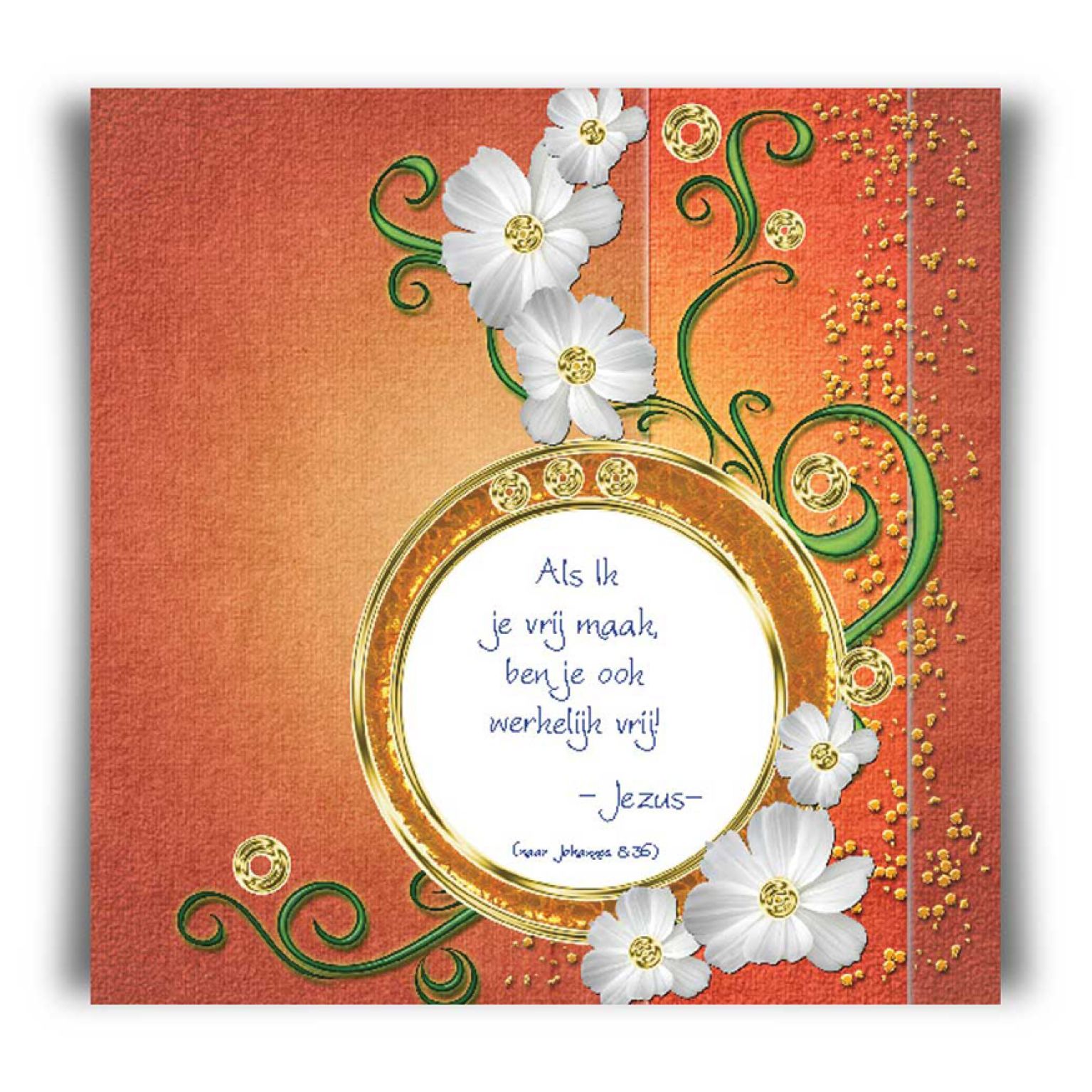 Kaart 'Werkelijk vrij' - 45032 -  Bible Message bij MajesticAlly