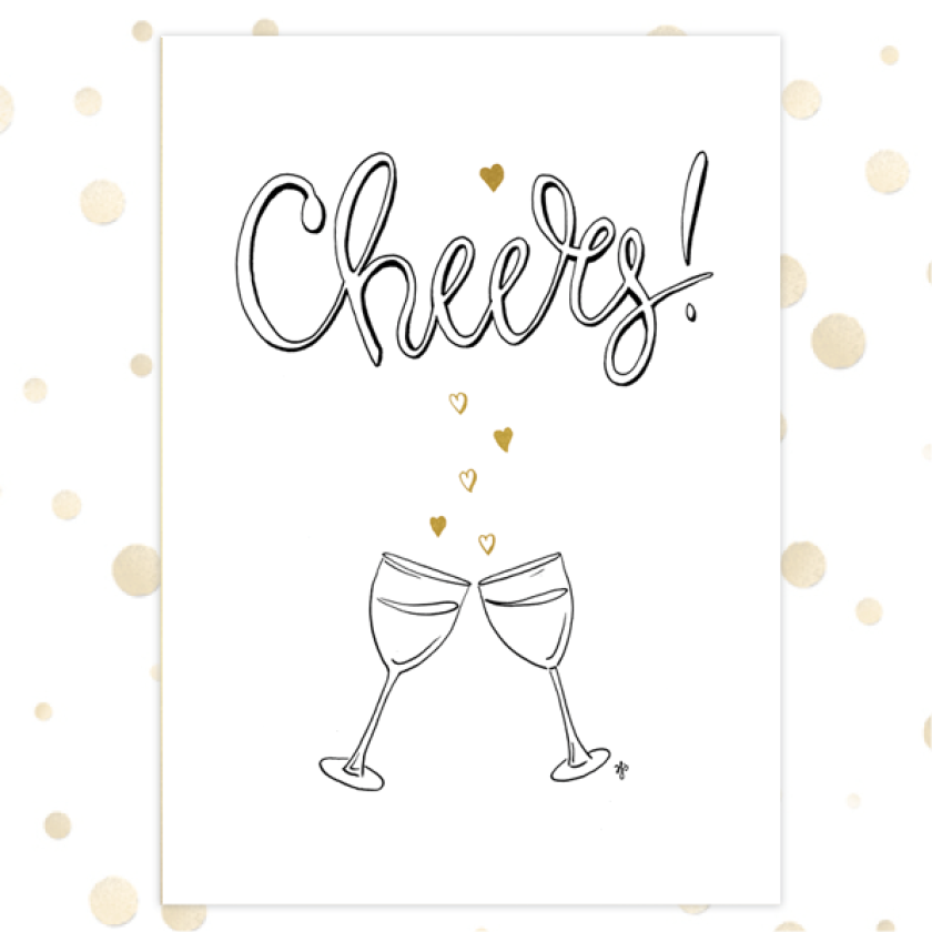 Kaart 'Cheers' - MA36020 -  Golden Blessings bij MajesticAlly