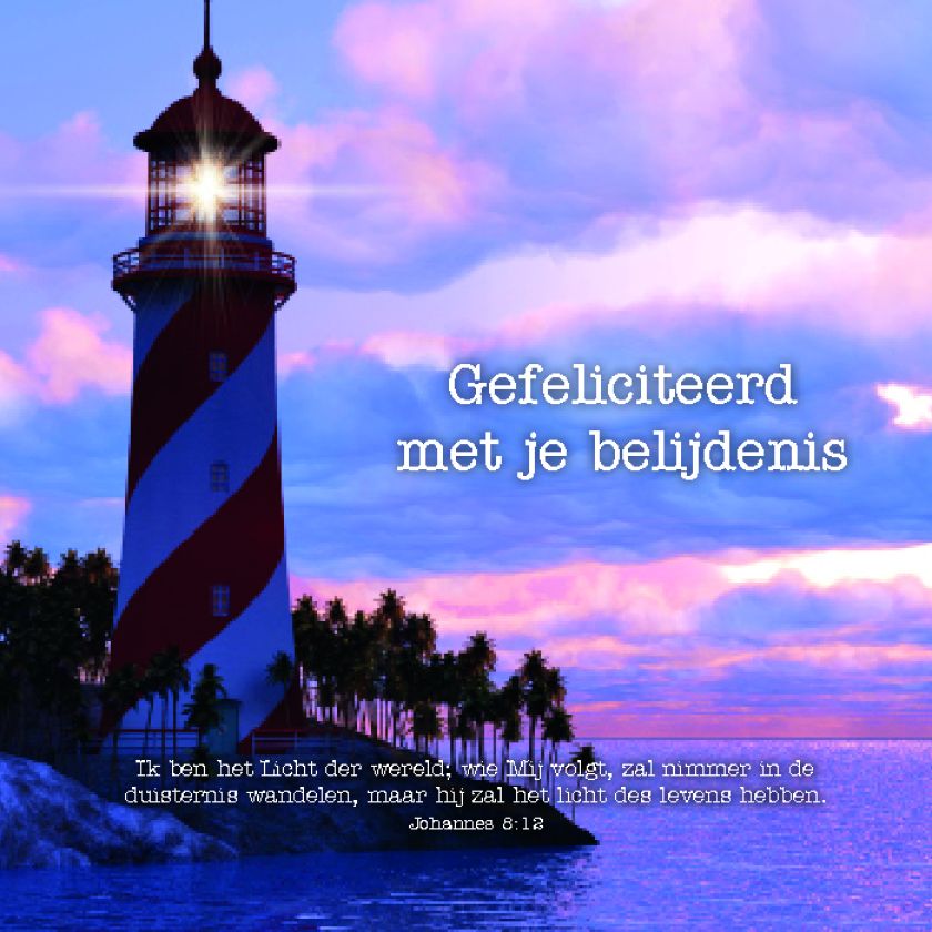 kaart ‘Gefeliciteerd met je belijdenis ,Ik ben het licht’ - MA12309 -  Belijdenis bij MajesticAlly